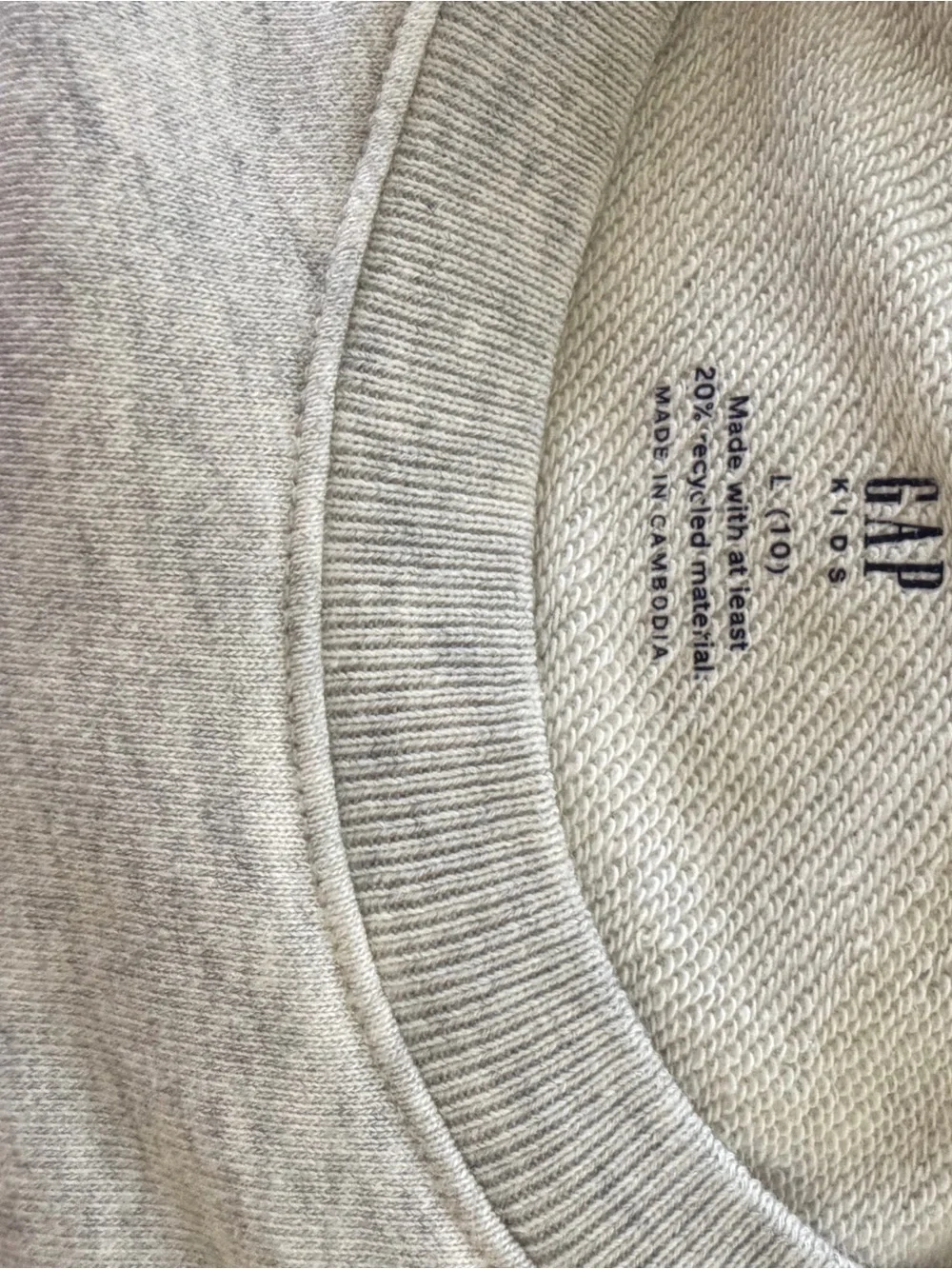 GAP Heather Gray Crewneck Sweatshirt with Neon Logo
